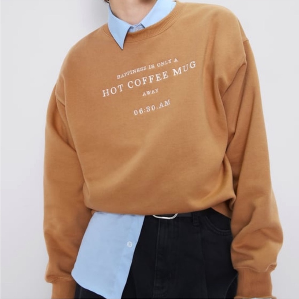 Zara Happiness Is Only A Hot Coffee Mug Away size S